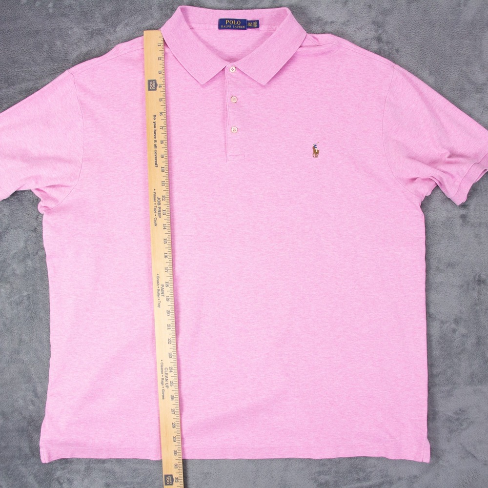 Polo Ralph Lauren Mens 2XLT Pink Heather Short Sleeve Flesh Pony Polo Shirt - Picture 8 of 10
